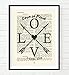 Love Is Kind, 1 Corinthians 13:4, Vintage Bible Verse Scripture Christian Art Print, Unframed, Wedding Anniversary Wall Art Decor Poster, Inspirational Gift, 8x10 Inches