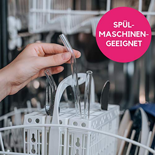 EcoYou Glas Strohhalme Gebogen 6er Set + Reinigungsbürste aus Sisal & Smoothie Rezepte Wiederverwendbare Trinkhalme 23… – Bild 7