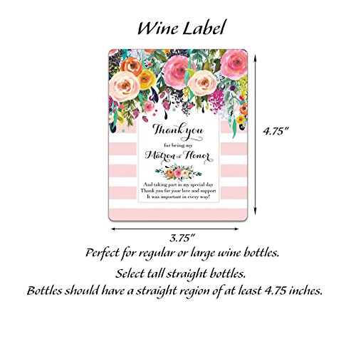 Thank You for being My Bridesmaid Wine Bottle Labels ● SET of 10 ● Bridesmaid Gifts, Bridal Party Thank You Gift Ideas, Bridal Party Thank You Card Alternative, Blush Pink, WEATHERPROOF, A102-THANK-10