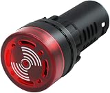 mxuteuk 2x 22mm Red LED Buzzer Alarm Light AC DC 24V Flashing Indicator view 3