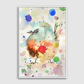 Framed Canvas Home Artwork Decoration Watercolor Painting Canvas Wall Art for Living Room, Bedroom - 16x24 inches