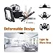 LED Garage Lighting, Deformable Garage Light 6000LM, 60W LED Garage Ceiling Lights, Shop Lights with 3 Adjustable Panels, Ceiling LED Light for Garage, Basement Warehouse Etc.(Black)