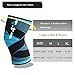 Knee Brace,Compression Knee Sleeve,Non-slip Adjustable Knee Protector with Pressure Strap for Running,Sports,Joint Patella Pain Relief,Arthritis and Injury Recovery-Single