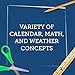 All About Today Pocket Chart and Calendar – Start Your Day With Calendar, Math and Weather Concepts From One Chart, Space-Efficient Classroom Daily Calendar, 22” x 30” Nylon Fabric Daily Pocket Chart
