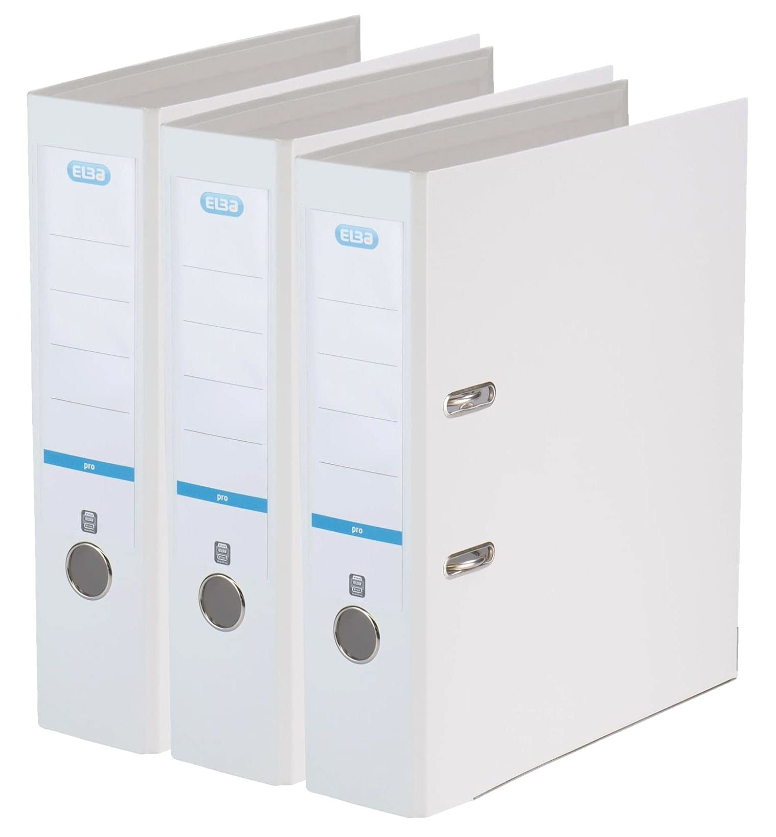 Elba Smart Pro Folder A4 8 cm Wide Plastic Outer White Pack of 3