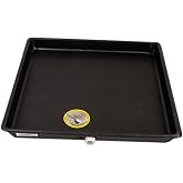DiversiTech (6-2424L) A/C Secondary Condensate Drain Pan, Air Conditioner Drip Pan with Rolled Edges, 24 x 24 Plastic Tray, Black