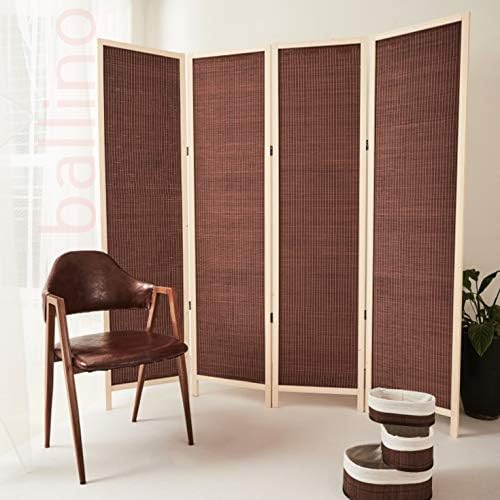 Ballino Hand Made Wicker Room Divider/Partition/Privacy Screen, Wood, dark Brown, 240 x 5 x 170 cm 3/4/5/6 panel room divider partitions 3 colors (6panel brown LTN004)