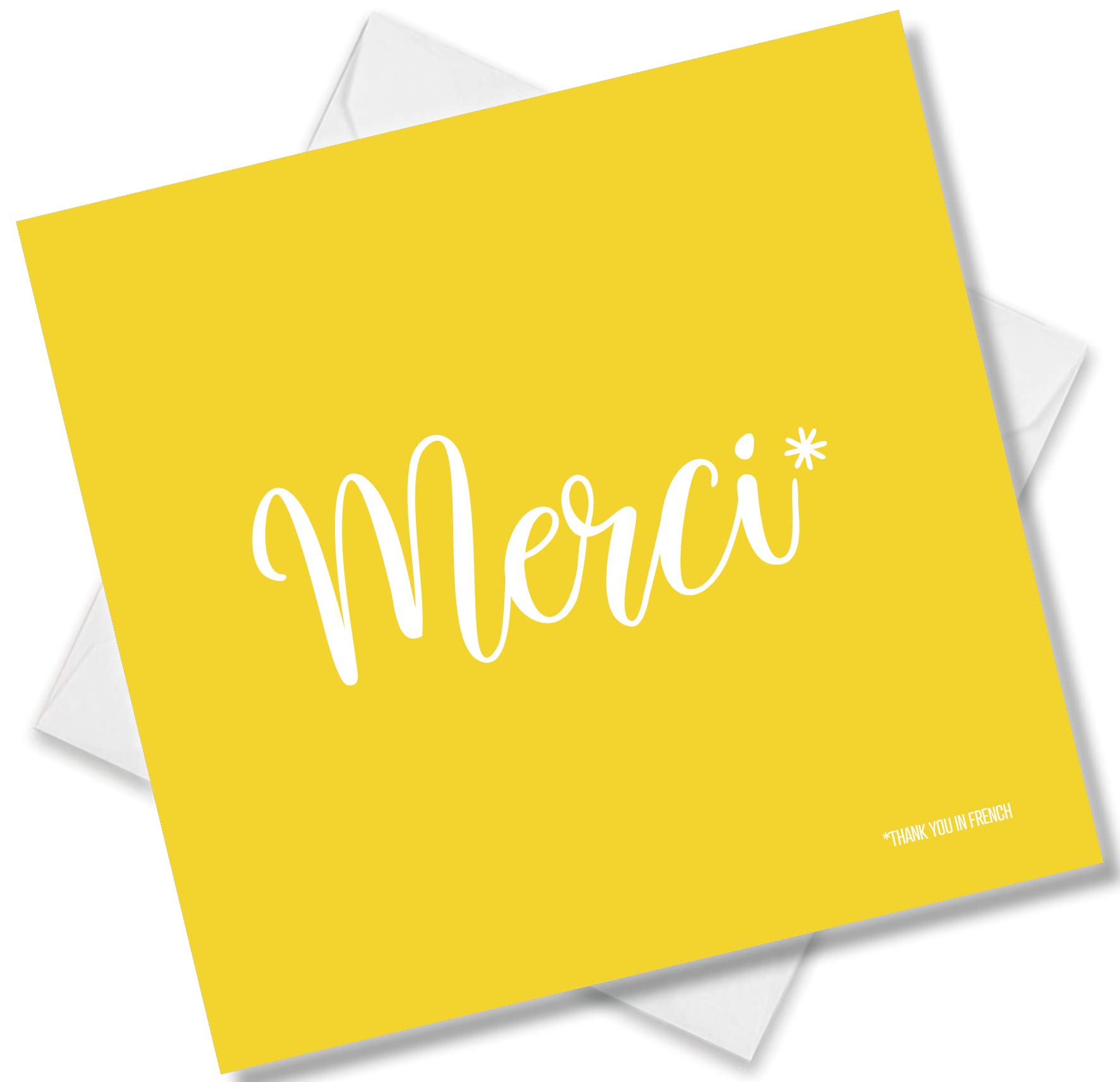 Punkcards - Thank You Cards - “Merci” - Express Gratitude with Elegance - Thank You In French - Blank Inside - Printed in UK - Thank You Cards Single - Gratitude For Teacher
