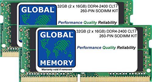 32GB (2 x 16GB) DDR4 2400MHz PC4-19200 260-PIN SODIMM MEMORY RAM KIT COMPATIBLE WITH INTEL 27" RETINA 5K IMAC (2017)