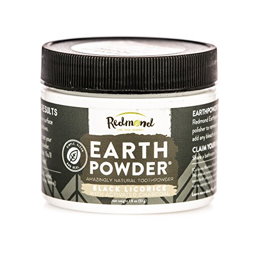 Redmond Earthpowder, All Natural Tooth and Gum Powder Bentonite Clay and Charcoal Teeth Whitener, Black Licorice