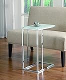 Coaster 900250 Contemporary Snack Table with Glass Top, Silver (Misc.)