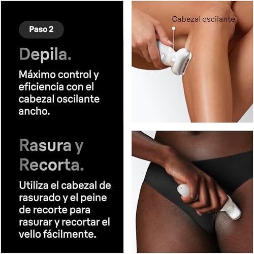 Silk·épil 9 SkinSpa Epilador Elétrico Mulher com Escova Esfoliante, Almofada de Massagem e Mini Depilador Facial, Conjunto Tudo-Em-Um, Depilações, Depilações e Cortes, Uso Seco e Húmido, 9-381
