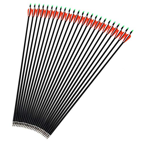 M.A.K MAK 6/12/24pcs 30" Carbon Arrow Shaft Plastics Fletching Changable Head Fit Compound Bow