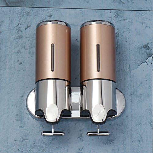 Wall Mounted Soap Dispenser, TAPCET 2X500ML Bathroom Double Liquid Dispenser Shower Dispenser Stainless Steel Double 500MLBottles Shampoo Conditioner Hand Cream Dispenser for Bathroom/ Kitchen/ Hotel