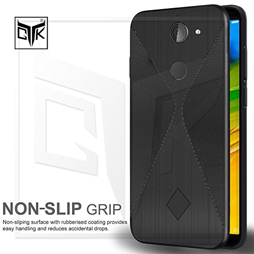 TheGiftKart Hybrid Design Leather & Brushed Finish Anti Slip Rugged Back Case Cover For 10 Or E / 10.Or E / Tenor E (Bla