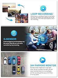 PRUVEEO Dash Cam 4 Channel Front and Rear Inside