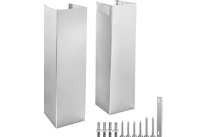 MTAEI Chimney Extension For Range Hood, 210MM Chimney Extension for Range Hood, 31.5-63" Stainless Steel Chimney Duct Adjustable Cover Ceilin, Extend Ventilation Reach, Universal Fit For Most Kitchens