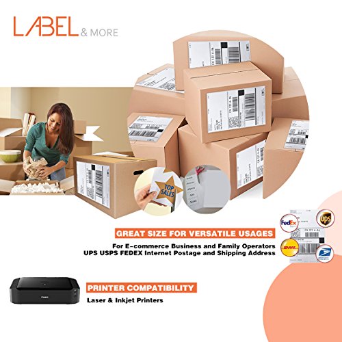 Full Sheet Labels for Laser and Inkjet Printer 8.5x11" Labels Full Sheet Label Paper Amazon Postage Address Shipping 1 up Labels [100 Sheets 100 Labels] LABEL&MORE - Thumbnail 6