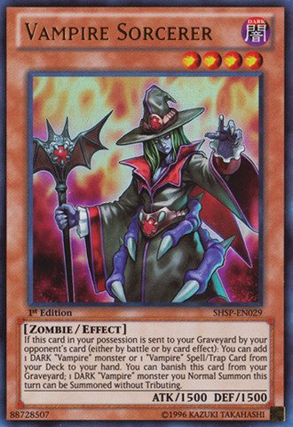 Yu-Gi-Oh! - Vampire Sorcerer (SHSP-EN029) - Shadow Specters - 1st Edition - Ultra Rare