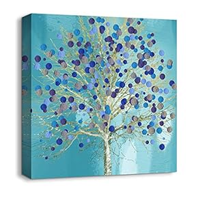 Canvas Wall Art Beautiful Painting Trees Artwork for Home Prints Framed - 12x12 inches
