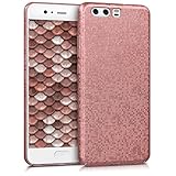 kwmobile Case for Huawei P10 - Shockproof Protective Bling Glitter Sparkle Hard Back Cover - Rose Gold