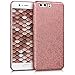 kwmobile Case for Huawei P10 - Shockproof Protective Bling Glitter Sparkle Hard Back Cover - Rose Gold