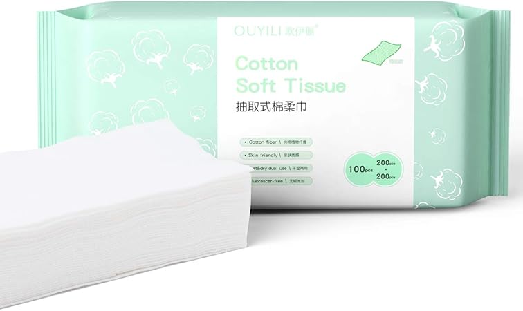 Amazon コットン 化粧用コットン 使い捨てタオル 使い捨てタオル 美容タオル 使い捨てクレンジングタオル 化粧落としシート パッティング クレンジングタオル 洗顔シート 網紋 100枚入り Ouyili コットンパフ 通販