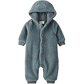 Carter's Little Planet Organic Baby Sherpa Hooded Jumpsuit Made with Recycled Materials, 18 months Aqua Grey (Aqua Grey, 18 Months)