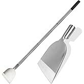 ROLKAR Floor Scraper Long Handle Multifunctional Cleaning Shovels Flat Head | Moss Plaster Wall Putty Shingle Removal Tool, Ice Scraper, Snow Shovel for Driveway Stainless Steel-Heavy Duty