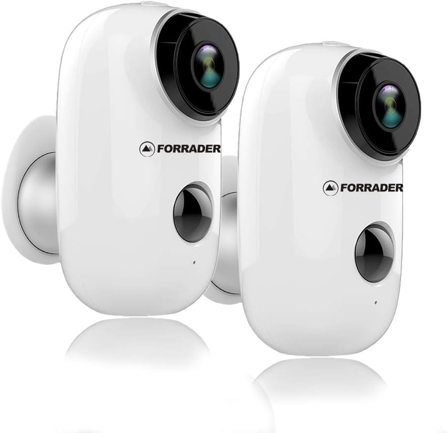 2019 Upgraded Rechargeable Battery-Powered Camera(2 PCS), Indoor/Outdoor Wireless Security Camera 1080p HD Wire-Free 2-Way Audio Night Vision Alarm Alert & PIR Motion Sensor w/Built-in SD Slot