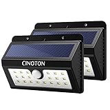 CINOTON Outdoor Solar Wall Lights Ultra Bright 20 LED Security Lighting Motion Sensor Dusk-to-dawn Photocell Wireless Waterproof for Garden,Yard,Patio, Driveway,Stairs. (20 LED, 2 PACK)