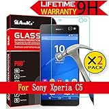 Xperia C5 Ultra Glass Screen Protector, [2 Pack] AnoKe [Lifetime Warranty](0.3mm 9H 2.5D) Best Tempered Glass Screen Protector Film Shield Guard For Sony Xperia C5 Ultra Glass 2Pack