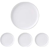 Swuut Matte Ceramic Appetizer Plates 6 Inch,Small Mini Dessert Plates Set of 4,Microwave and Oven Safe Snack,Bread,Butter Dessert,Pie,Cake Plates Cat Dishes(6 inch, White)