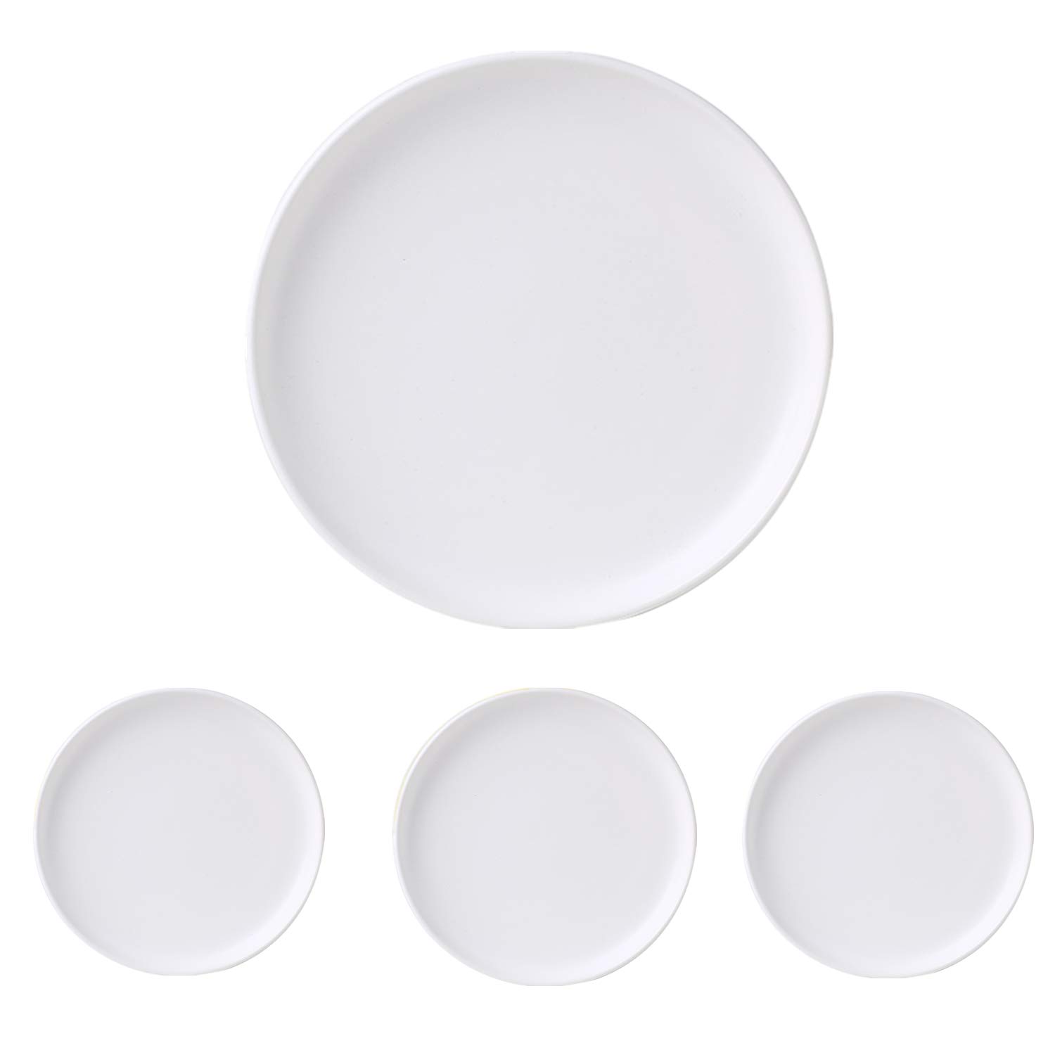 Photo 1 of Swuut Matte Ceramic Appetizer Plates 6 Inch,Small Mini Dessert Plates Set of 4,Microwave and Oven Safe Snack,Bread,Butter Dessert,Pie,Cake Plates Cat Dishes(6 inch, White)