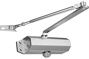 Ougourim Door Closers Commercial Heavy Duty Automatic Door Closer Residential Grade 3 Spring Hydraulic Door Closer, 6.88" x 1.5" Small, Silver