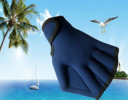 Hosaire Swim Gloves Aquatic Fitness Water Resistance Training Aqua Fit Webbed Gloves Blue