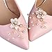 Ruihfas 1 Pair Bridal Wedding Shoe Clips Rhinestone Crystal Beads Flower Shoe Buckles Shoe Trimmings for Women