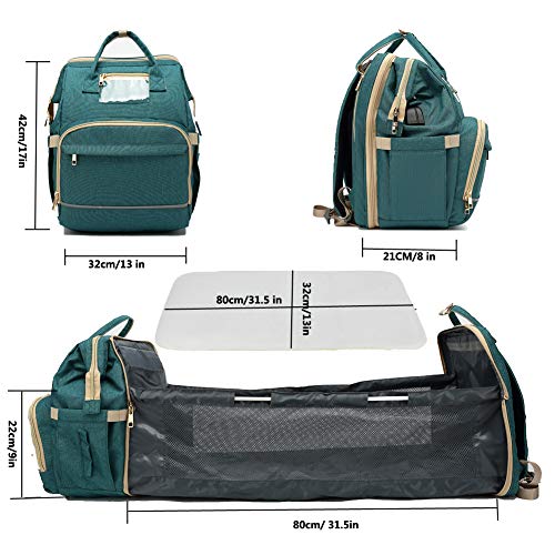 5in1 Travel Foldable Baby Bed, Diaper Bag Backpack with Auto