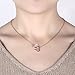 Lelekiss Rose Gold Swarovski Crystal Interlocking Hearts Pendant Necklace for Women, 18''