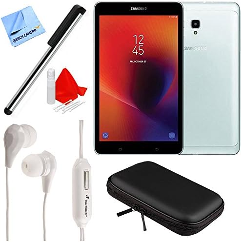 Samsung SM-T380NZSEXAR 8" Galaxy Tab A 32GB Tablet (2017) (Silver) Deluxe Bundle with Stylus Pen, In-Ear Headphones, and Tablet Case