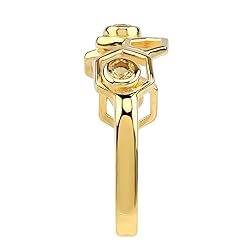 Silvershake 3-Stone Genuine Citrine 14K Yellow Gold