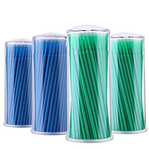 FAMILIFE 400 PCS Disposable Eyelash Extension Brush Applicators Mini Individual Mascara Brush Makeup Cotton Swabs