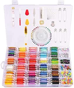 SNOWINSPRING Hilo de Bordar con Caja de OrganizacióN,Kits de ...
