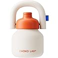 CHAKO LAB Water Bottle with Straw and Carry Handle | Wide Mouth vacuum insulated stainless steel Metal Thermos Bottles | Reusable, leak-proof and BPA-free | 33oz (White&O range)