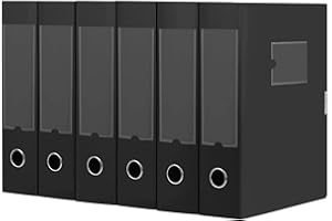 HUA JIE A4 Storage File Boxes Plastic Archives Cases with Lid, File Folder Organizer Document Filing Box for office,31×7.5×23
