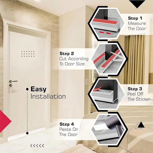36” Under Door Draft Stopper, Door Draught Excluder for Bottom of Doors, PVC Door Seal for Protection from Sound, Cold, Moisture and Insects (Brown)