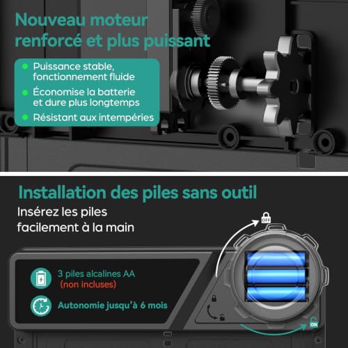 Porte Poulailler Automatique Grande à Piles en Aluminium | Minuterie, Fonction Anti-pincement, Écran LCD Étanche, Pour Poules, Canards