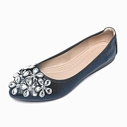 Hee grand Women Foldable Ballet Flats Bling