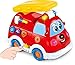 WolVol Cute Mini Electric Fire Truck Toy with Lights and Sirens, Moves around on its own, Talks and Teaches, English and Spanish Settings (can turn off the sounds while in action)
