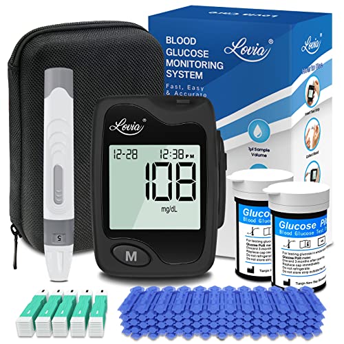 Diabetes Testing Kit Lovia Care Blood Glucose Monitor Kit with 1 Glucose Meter, 50 Blood Sugar